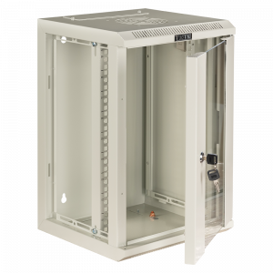 Шкаф настенный 10", 312x300, стеклянная дверь, серый, установочный размер 236 мм